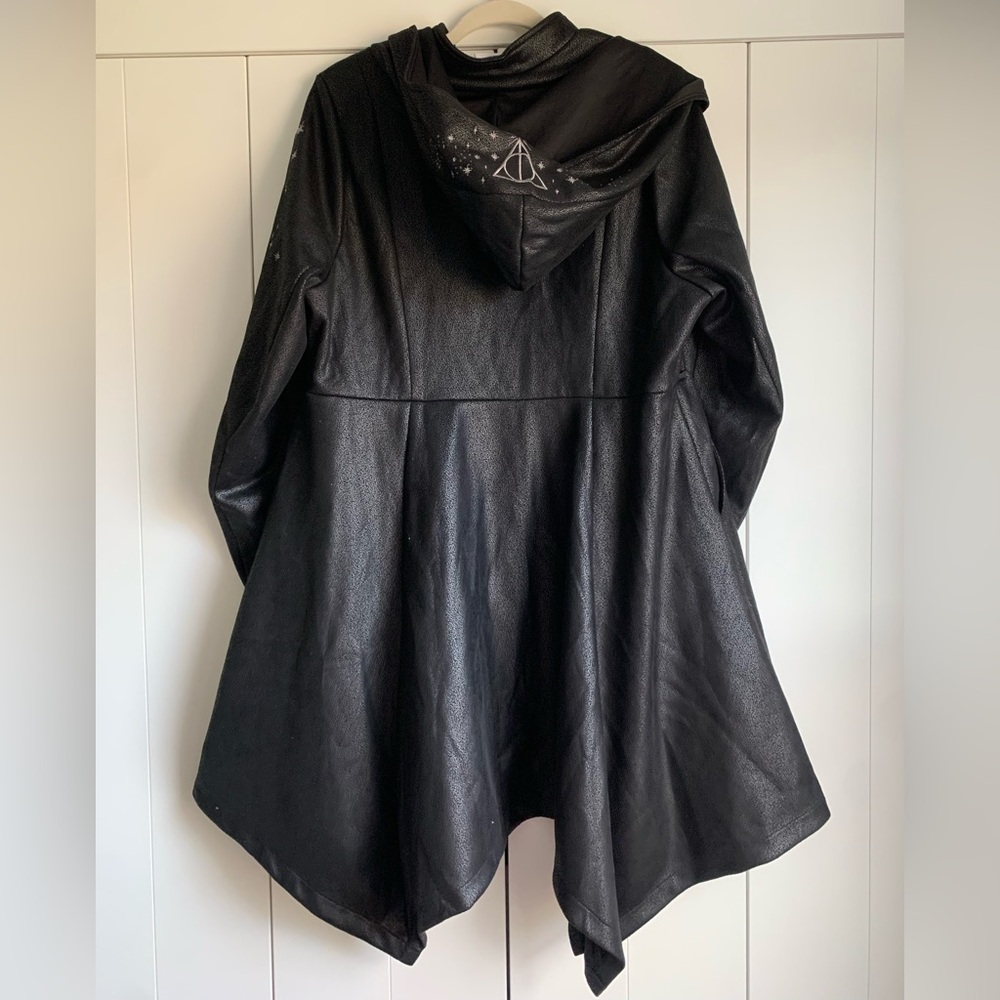 Torrid Harry Potter Faux Suede Deathly Hallows Black Coat 1 - Picture 4 of 7